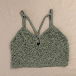Olive crop top. Can also be used as a bralette.